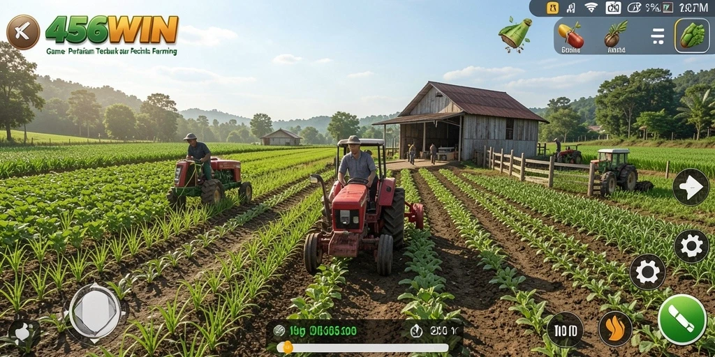 Tampilan gameplay seru di <strong>456WIN</strong> dengan variasi tanaman dan hewan.