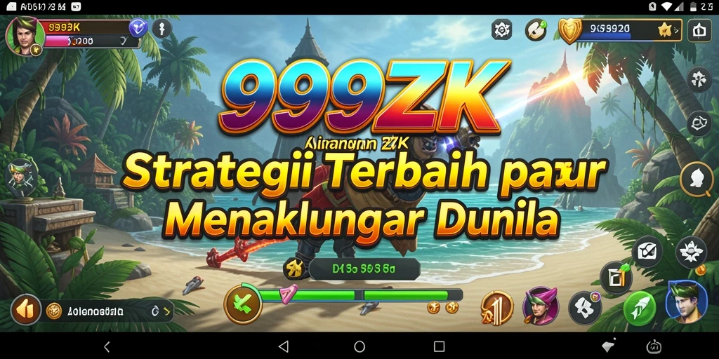 Gameplay fantastis di 999ZK menggambarkan pertarungan strategi yang intens.