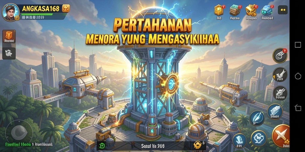Tampilan gameplay menegangkan di ANGKASA168 saat musuh mendekat.