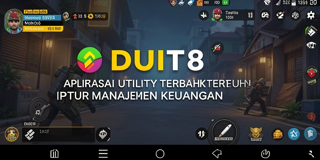 Tampilan utama DUIT8 yang menunjukkan fitur pengelolaan keuangan.