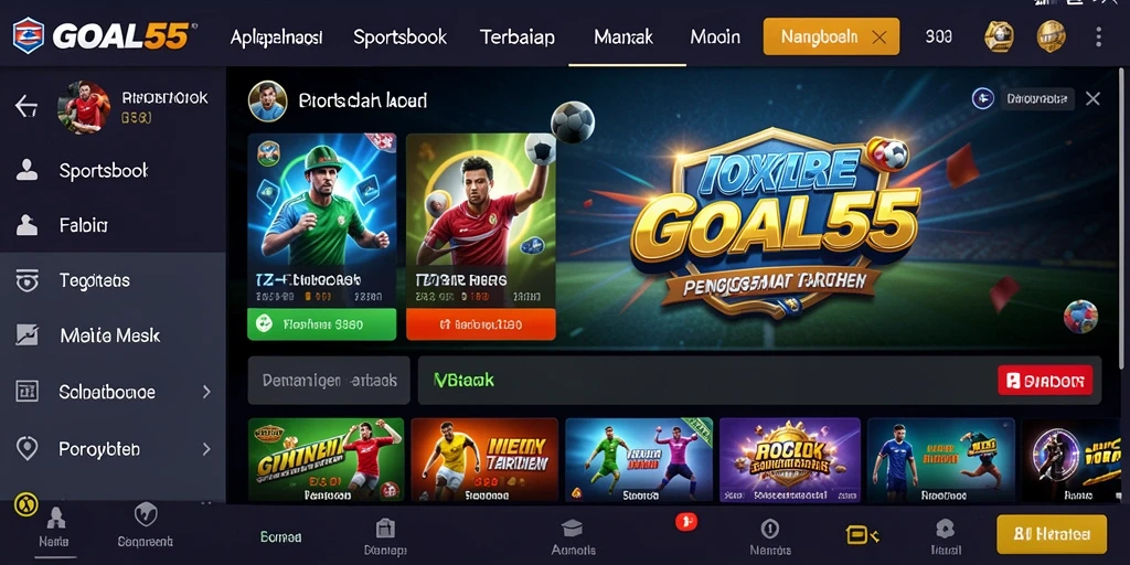 Tangkapan layar GOAL55 menampilkan fitur taruhan olahraga yang menarik.
