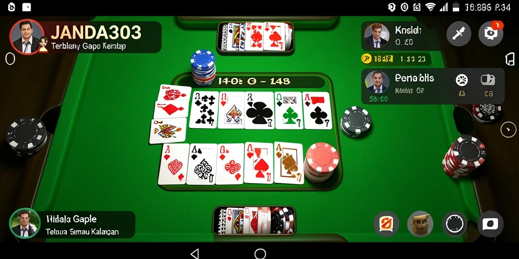 Gameplay seru JANDA303 dengan teman-teman di Gaple.