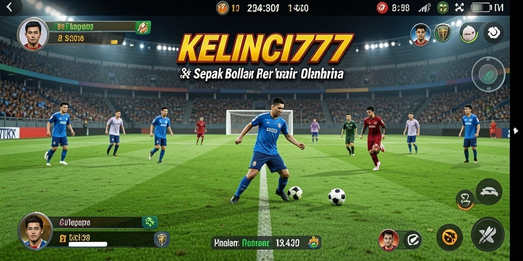 Tampilan gameplay KELINCI777 yang mendebarkan dan penuh aksi sepak bola.