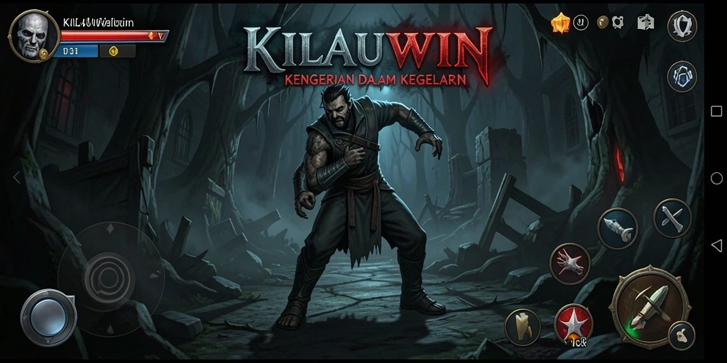 Screenshot dari gameplay KILAUWIN menampilkan suasana Horror yang menegangkan.
