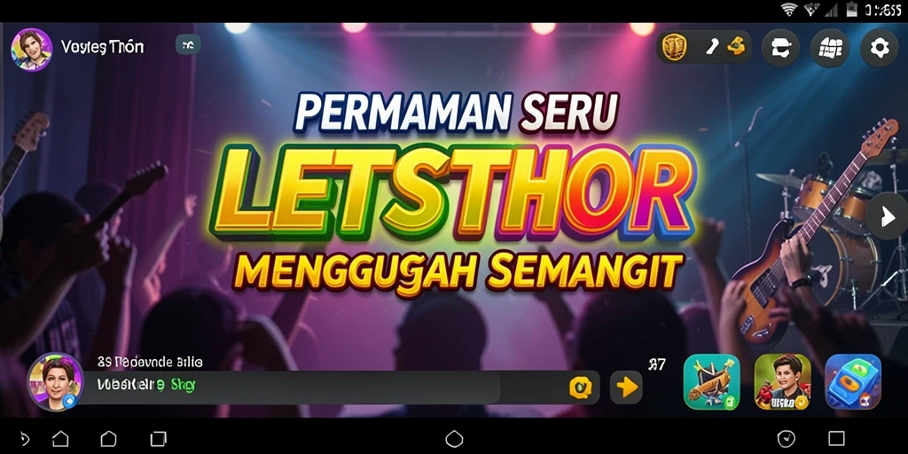 Screenshot LETSTHOR menampilkan gameplay musik yang menarik dan mengasyikkan.