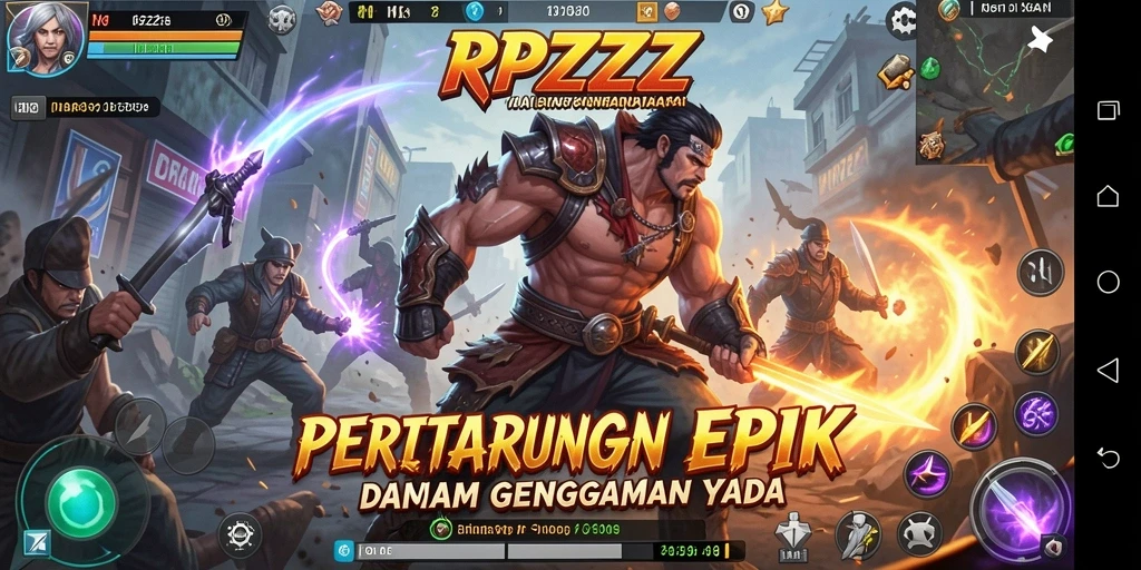 Screenshot gameplay RPZZZ yang menampilkan pertarungan seru dan grafis yang menawan.