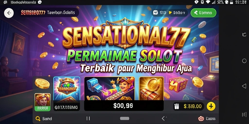 Tampilan menawan dari gameplay Slot SENSATIONAL77 yang penuh warna.
