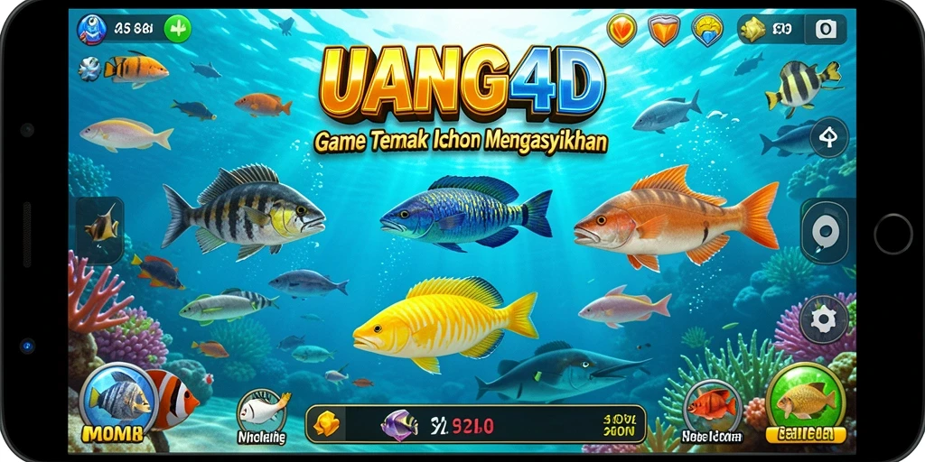 Screenshot gameplay UANG4D menampilkan aksi menangkap ikan yang mendebarkan.