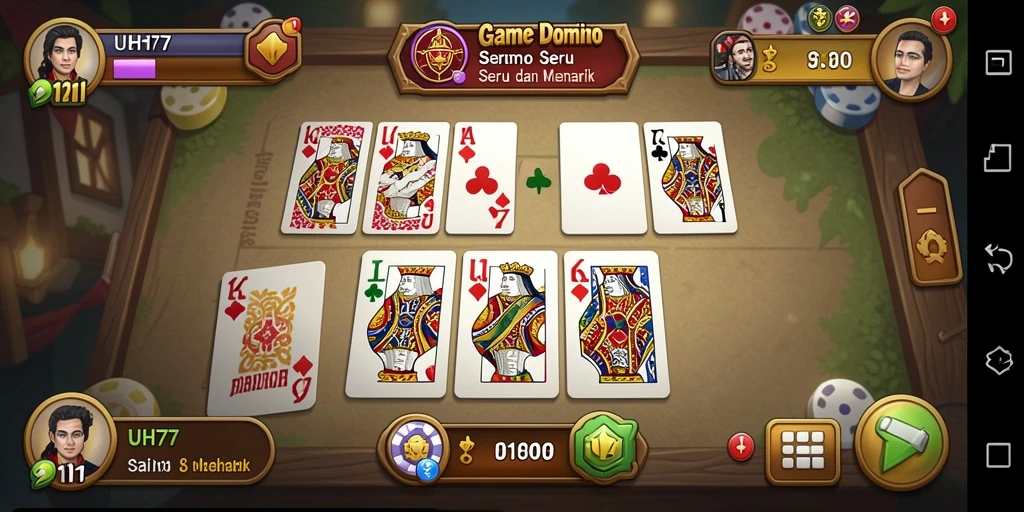 Gameplay UH77 yang seru dalam permainan Domino.
